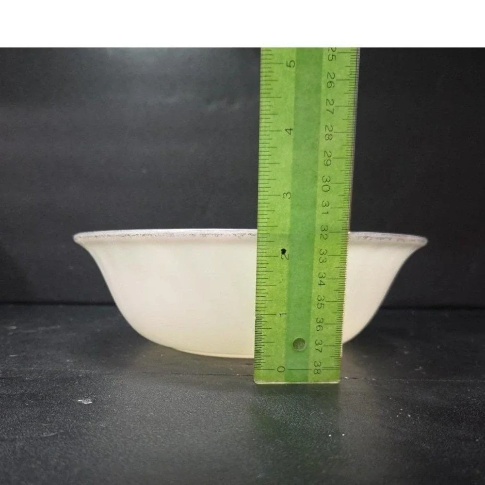 Anchor Hocking Fire King Golden Anniversary Bowl, Vintage White Swirl Milk Glass